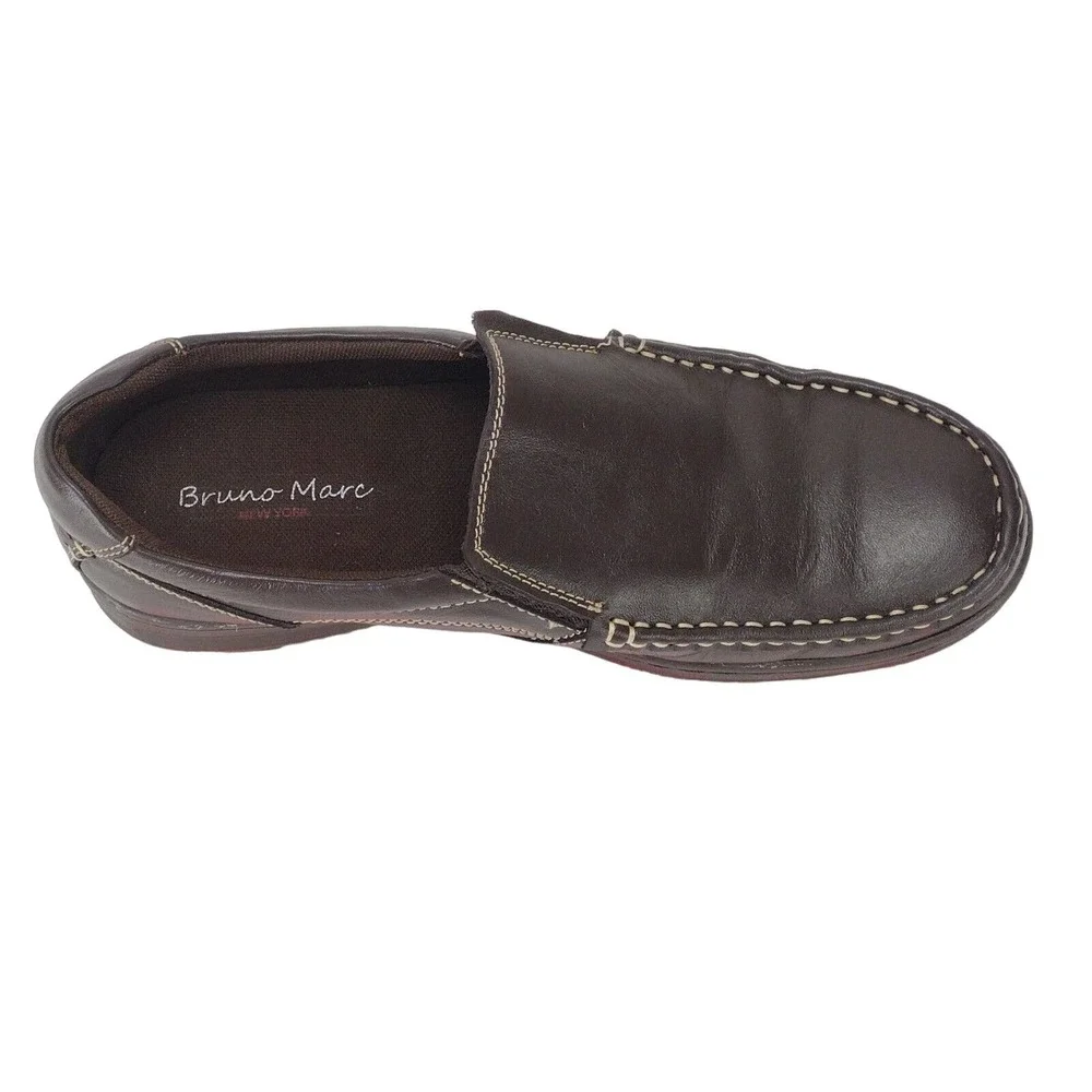 Bruno Marc Men's Loafers Dark Brown Classic Slip On Lightweight Shoes Size 10